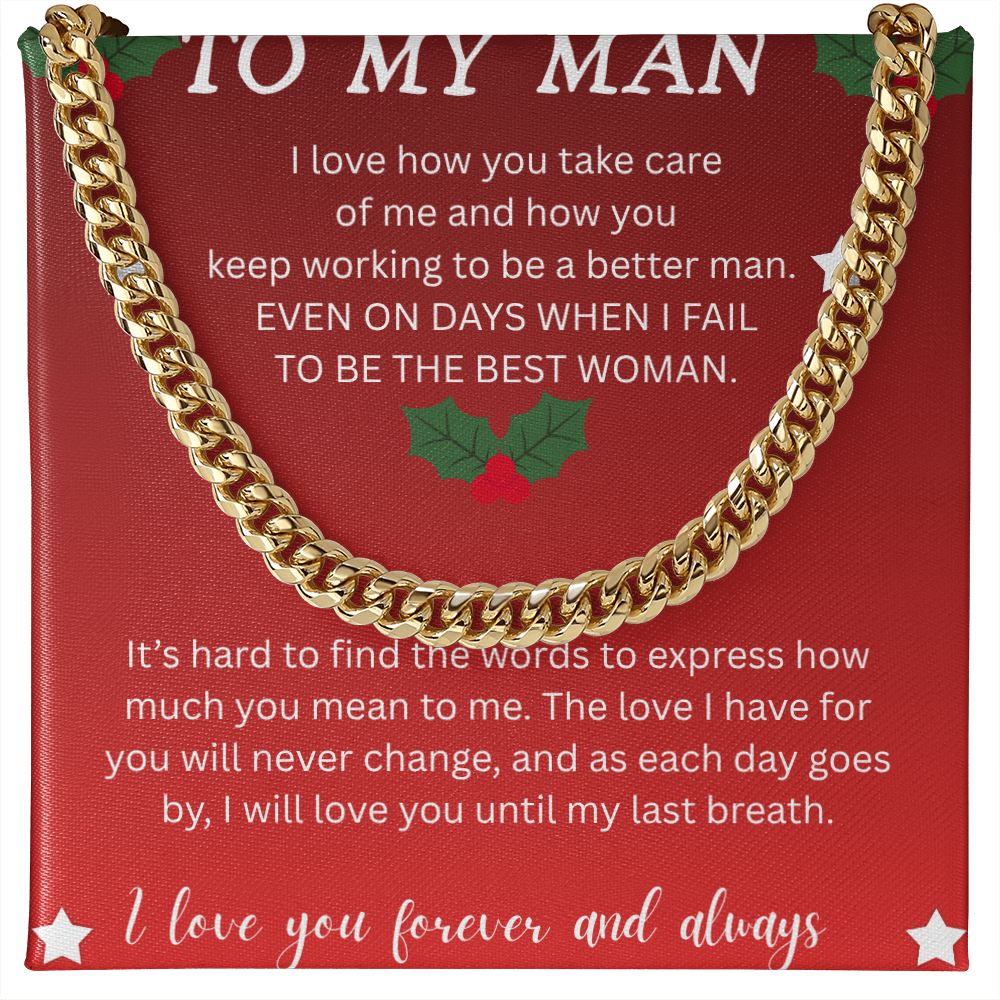 TO MY MAN CHRISTMAS CUBAN CHAIN