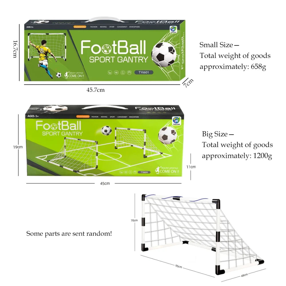 KICK PRO KIDS SOCCER GOAL SET - FOLDABLE NET WITH BALL & PUMP - BACKYARD FUN