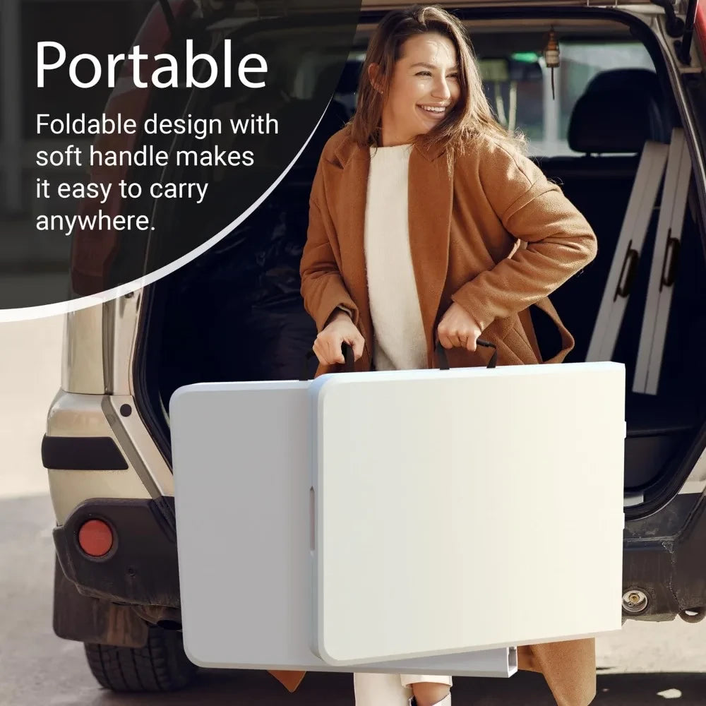 DOUBLE THE TABLE, DOUBLE THE FUN - 2-PACK 6FT  FOLDABLE TABLES