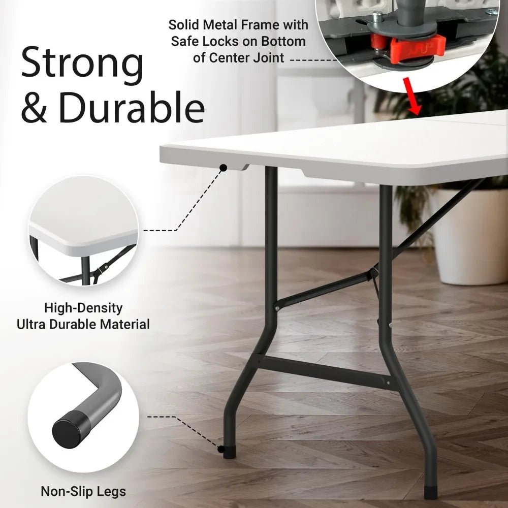 DOUBLE THE TABLE, DOUBLE THE FUN - 2-PACK 6FT  FOLDABLE TABLES