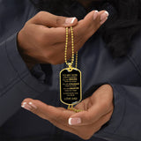 LOVE DOG TAG TO SON,  FROM MOM.