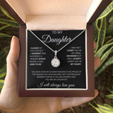 TO MY DAUGHTER  ETERNAL HOPE NECKLACE ....CLOSED MY  EYES