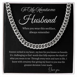 TO MY HANDSOME HUSBAND - MEN CUBAN LINK CHAIN