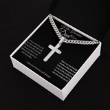 TO THE GREATES DAD EVER - CUBAN LINK CHAIN WITH ENGRAVED ARTISAN CROSS