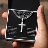 TO THE GREATES DAD EVER - CUBAN LINK CHAIN WITH ENGRAVED ARTISAN CROSS