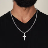 TO THE GREATES DAD EVER - CUBAN LINK CHAIN WITH ENGRAVED ARTISAN CROSS