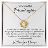 MY BEAUTIFUL GRAND DAUGHTER,,, From Grandpa....LOVE KNOT NECKLACE ..
