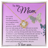 TO MY MOM, LOVE KNOT NECKLACE   YOUR SMILE