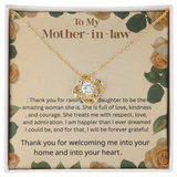 TO MY MOTHER IN LAW  .RAISING YOUR DAUGHTER  LOVE KNOT NECKLACE