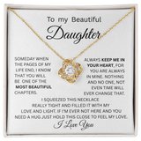 TO MY DAUGHTER LOVE KNOT NECKLACE..From Dad...NO MATTER