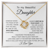 TO MY BEAUTIFUL DAUGHTER ... LOVE KNOT NECKLACE KEEP ME INYOUR HEART