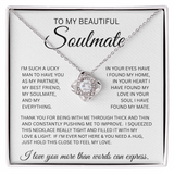 TO MY BEAUTIFUL SOULMATE..LOVE KNOT NECKLACE