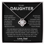 TO MY DAUGHTER GIFT - LOVE KNOT NECKLACE