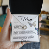 TO MY MOM LOVE KNOT NECKLACE, YOUR SMILE