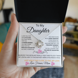 TO DAUGHTER GIFT  From Mom....LOVE KNOT NECKLACE