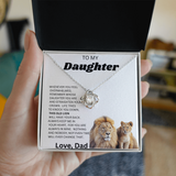 TO MY DAUGHTER LOVE KNOT NECKLACE..From Dad...NO MATTER