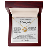 TO MY DAUGHTER LOVE KNOT NECKLACE..From Dad...NO MATTER