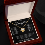 TO MY DAUGHTER LOVE KNOT NECKLACE ...CLOSED MY EYES