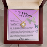TO MY MOM, LOVE KNOT NECKLACE   YOUR SMILE