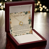 TO MY MOTHER IN LAW  .RAISING YOUR DAUGHTER  LOVE KNOT NECKLACE