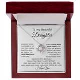 TO MY BEAUTIFUL DAUGHTER ... LOVE KNOT NECKLACE KEEP ME INYOUR HEART