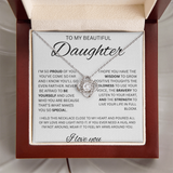 TO MY DAUGHTER LOVE KKNOT NECKLACE....Proud of you