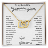 TO MY BEAUTIFUL GRAND DAUGHTER From Grandma....INTERLOCKING HEART NECKLACE