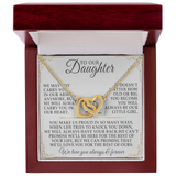 TO OUR DAUGHTER INTERLOCKING HEART NECKLACE from Mom and Dad NOT CARRY YOU