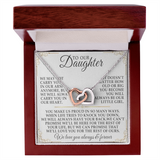 TO OUR DAUGHTER INTERLOCKING HEART NECKLACE from Mom and Dad NOT CARRY YOU