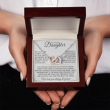 TO OUR DAUGHTER INTERLOCKING HEART NECKLACE from Mom and Dad NOT CARRY YOU