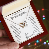 TO MY BEAUTIFUL GRAND DAUGHTER From Grandma....INTERLOCKING HEART NECKLACE