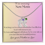 NEW MOM - LITTLE FEET with BIRTHSTONE