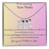 NEW MOM - LITTLE FEET with BIRTHSTONE