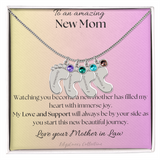NEW MOM - LITTLE FEET with BIRTHSTONE