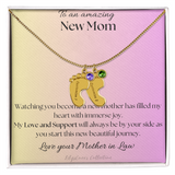 NEW MOM - LITTLE FEET with BIRTHSTONE