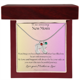 NEW MOM - LITTLE FEET with BIRTHSTONE