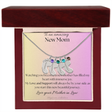 NEW MOM - LITTLE FEET with BIRTHSTONE