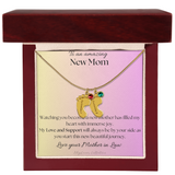 NEW MOM - LITTLE FEET with BIRTHSTONE