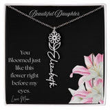 BEAUTIFUL DAUGHTER - FLOWER NAME NECKLACE