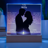 TO MY WIFE..HAPPY ANNIVERSARY PLAQUE