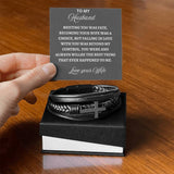 TO MY HANDSOME HUSBAND- MEN CROSS BREACELET