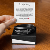 TO MY SON CROSS BRACELET,  EMOTIONAL & RELIGIOUS GIFTS FOR SON FROM DAD