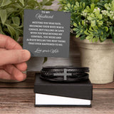 TO MY HANDSOME HUSBAND- MEN CROSS BREACELET