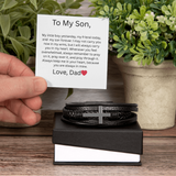 TO MY SON CROSS BRACELET,  EMOTIONAL & RELIGIOUS GIFTS FOR SON FROM DAD