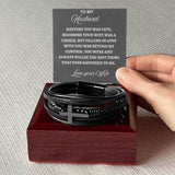 TO MY HANDSOME HUSBAND- MEN CROSS BREACELET