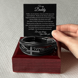 TO MY DADDY (from daughter) - MEN'S CROSS BRACELET
