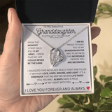 TO MY BEAUTIFUL GRANDDAUGHTER...FOREVER LOVE NECKLACE