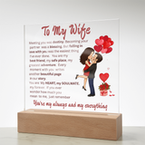 ACRYLIC  PLAQUE   ...TO MY WIFE
