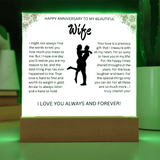 HAPPY ANNIVERSARY TO MY BEAUTIFUL WIFE..ACRYLIC PLAQUE