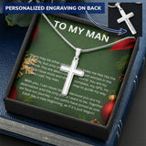 TO MY MAN CHRISTMAS CROSS CHAIN GREEN